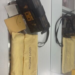 Louis Vuitton Black and Gold Monogram Trunk Bag